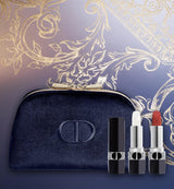 เซ็ตลิปสติก ROUGE DIOR—Rouge Dior Set - Lipstick, Lip Balm and Couture Pouch—เซ็ตลิปสติกให้ปากสวยเป็นธรรมชาติ พร้อมกระเป๋ากูตูร์สีมิดไนท์บลูเวลเวท