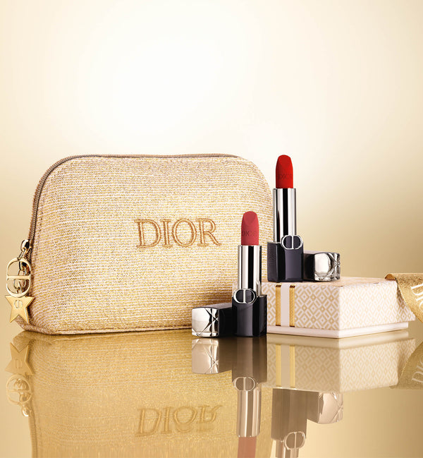 เซ็ตลิปสติก Rouge Dior Couture Lip Essentials - รุ่นลิมิเต็ด อิดิชั่น—Lipsticks And Couture Pouch—ลิปสติกและกระเป๋ากูตูร์