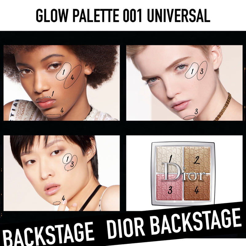 พาเลทคอนทัวร์ไฮไลท์ DIOR BACKSTAGE GLOW FACE PALETTE—Multi-Use Illuminating Makeup Palette - Highlight and Blush—พาเลทคอนทัวร์ไฮไลท์แต่งหน้าอเนกประสงค์ เป็นได้ทั้งไฮไลท์และบลัชออน